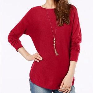 INC Shirttail Sweater in Red